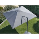 Proloisirs - parasol d�port� orientable nh - toile carr� 300 x 300 cm - toile grise