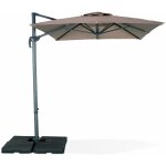 Parasol d�port� rectangulaire 2x3m - antibes - taupe - parasol excentr� inclinable. rabattable et rotatif ...