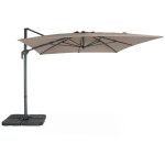 Parasol dport rectangulaire 3x4m ? antibes ? taupe ? parasol dport. inclinable. rabattable et rotatif ...