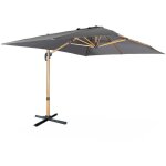 Parasol d�port� rectangulaire 3x4m - wimereux - gris - parasol excentr� inclinable dans 5 positions. ...