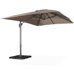 Parasol dport rectangulaire 3x4m - wimereux - taupe - parasol excentr inclinable dans 5 positions. ...