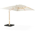 Parasol dport rectangulaire cru 3x4m. mt effet bois + dalles  lester 50x50cm
