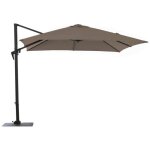 Proloisirs - parasol déporté roma - 300 x 400 cm - aluminium - toile taupe Proloisirs - parasol déporté roma - 300 x 400 cm - aluminium - toile taupe