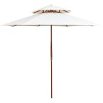 Vidaxl - parasol de terrasse 270 x 270 cm poteau en bois blanc crme