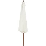 Parasol d'ext�rieur avec m�t en bois 350 cm blanc sable vidaxl
