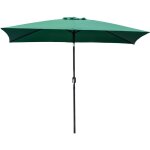 Parasol inclinable rectangulaire m�tal polyester haute densit� 2, 95l x 1, 95l x 2, 4h m vert