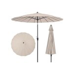 Parasol de jardin de 250cm, parasol en aluminium avec manivelle, inclinaison par bouton - poussoir, 18 ...