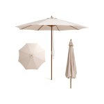 Costway parasol de jardin � 3m � 3 hauteurs r�glables, parasol droit avec toit ventil� imperm�able et ...