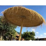 Suinga ? parasol droit 2, 20m en sparterie ? poteaux en bois autoclav� 3m x 10cm ? r�sistant aux intemp�ries ...