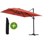 Parasol jardin d�port� alu  sun 4  - rectangle - 3 x 4 m - rouge + housse de protection