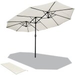 Vounot� parasol de jardin double 460 x 270 cm - aluminium - beige