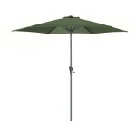 Parasol de jardin droit inclinable manivelle  300 cm en aluminium et acier - kaki - proloisirs