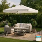 Parasol de jardin droit rectangulaire 3x2 en aluminium bar htel eden