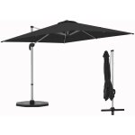 Parasol de jardin ext�rieur 3x3m, parasol d�port�, inclinable � 5 angles, rotatif � 360�, pied en croix, ...