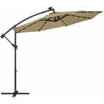 Parasol de jardin ext�rieur d�port� avec led � �nergie solaire, ombrelle � 3 m, avec base, protection ...