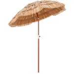 Parasol de jardin exterieur, parasol exotique en paille pp, parasol plage hawaen droit, ? 2, 43m, pied ...
