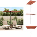 Parasol de jardin avec m�t en aluminium 2x1, 5 m terre cuite - parasol de jardin - parasol rectangulaire ...