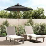 Vidaxl - parasol de jardin avec m�t en bois anthracite 196x231 cm