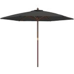 Parasol de jardin avec m�t en bois anthracite 299x240 cm vidaxl
