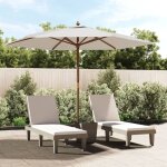 Parasol de jardin avec m�t en bois sable 299x240 cm vidaxl