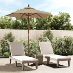 Vidaxl parasol de jardin avec m�t en bois taupe 196x231 cm