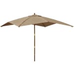 Vidaxl - parasol de jardin avec mt en bois taupe 300x300x273 cm