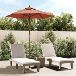 Parasol de jardin avec m�t en bois terre cuite 196x231 cm vidaxl