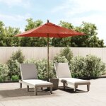 Vidaxl - parasol de jardin avec m�t en bois terre cuite 198x198x231 cm