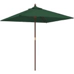 Parasol de jardin avec m�t en bois vert 198x198x231 cm vidaxl