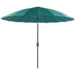Parasol de jardin moderne march� pied en aluminium vert emeraude baia