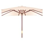 Parasol de jardin rectangulaire avec structure en bois sun top beige 3x2 m
