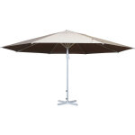 Parasol meran ii, gastronomie, parasol pour march, 5m, poteau alu blanc 28 kg, crme - beige sans support ...