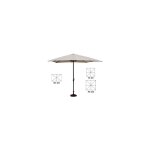 Vette - parasol en mtal  manivelle - 200x200 cm mt  38 mm  6 baleines col. beige