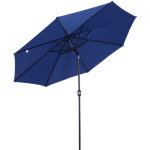 Parasol en m�tal rond polyester 180g / m� manivelle inclinable � 3 x 2, 45 m bleu