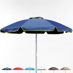 Parasol de plage 220 cm coupe - vent professionnel anti uv bagnino fluo - bleu