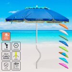 Parasol de plage aluminium leger visser protection uv girafacile 200 cm afrodite - bleu
