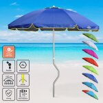 Parasol de plage aluminium lger visser protection uv girafacile 220 cm eolo - bleu