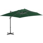 Parasol de jardin en porte - � - faux et poteau en aluminium vert vidaxl
