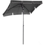 Parasol rectangulaire inclinable alu acier polyester haute densit� diam�tre 2 m gris