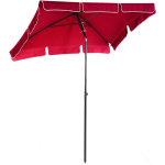 Parasol rectangulaire inclinable alu acier polyester haute densit� diam�tre 2 m rouge