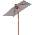 Parasol rectangulaire inclinable bois polyester haute densit� 2l x 1, 5l x 2, 3h m gris clair