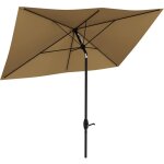 Parasol rectangulaire inclinable de jardin avec manivelle m�tal polyester haute densit� anti uv 50 + ...