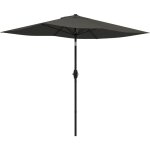 Parasol rectangulaire inclinable de jardin avec manivelle m�tal polyester haute densit� anti uv 50 + ...