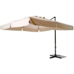 Parasol rectangulaire rimini 3x4m coloris cru avec mt rtractable dcentralis