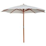 I giardini del re - parasol rond en bois de 2, 50 m de couleur �cru blanc