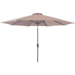 Parasol rond inclinable 3x3 m avec toile sable et mt en mtal