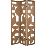Paravent avec 3 pans en bois coloris marron - longueur 121 x profondeur 1, 8 x hauteur 170 cm - pegane ...