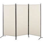 Paravent 3 panneaux sur pied brise - vue séparateur métal époxy polyester haute densité beige Paravent 3 panneaux sur pied brise - vue séparateur métal époxy polyester haute densité beige