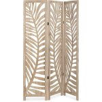 Paravent 3 volets 120x170 cm en bois naturel