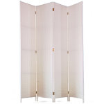 Pegane - paravent de 4 pans tress� en fibres naturelles coloris blanc - dim : h180 x l180 cm